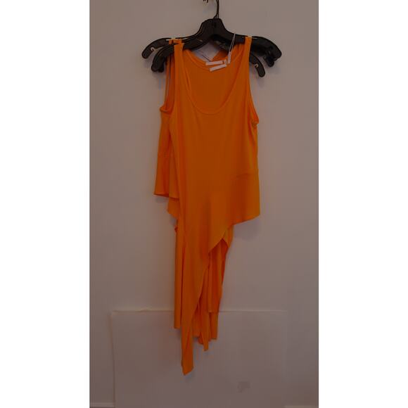 Helmut Lang Women's Asymmetric Tank TOP Apricot NWT 265 Sz XS IRRG - Picture 4 of 15